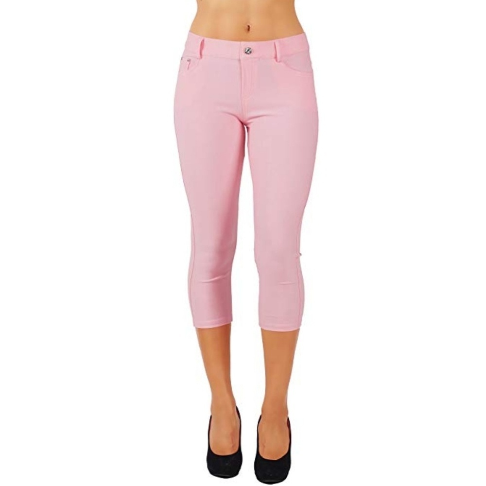 Jean Look Jeggings Tights Slim Fit Pull Up Pants - Picture 1 of 4